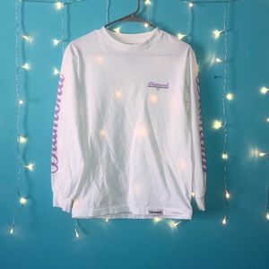 White long sleeve Diamond t-shirt